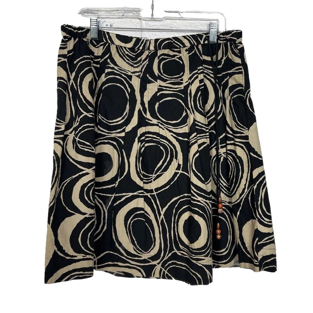 Old Navy Skirt 10 Womens Brown Low Waist Elastic Beaded Ties Pleated Tribal